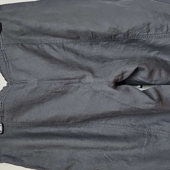 Eileen Fisher Linen Tapered Ankle Cargo Pants In Ash Gray Size Medium - Picture 4 of 10